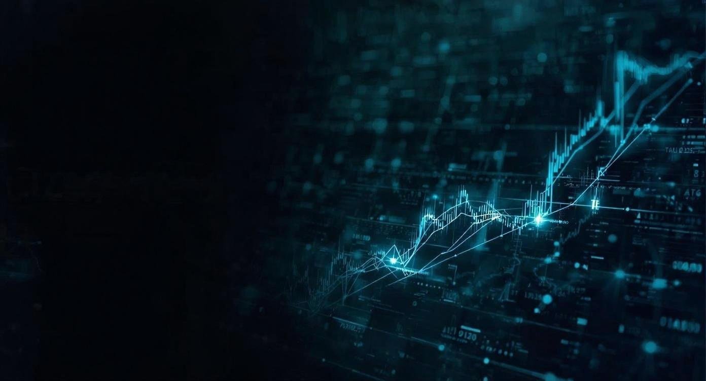 Abstract digital financial data visualization